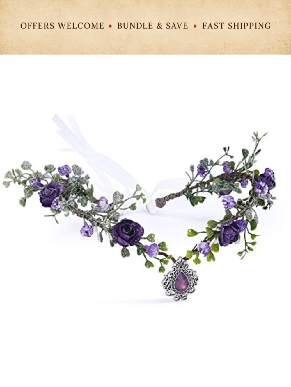 Handcrafted Flower Elf Crown Headpiece Fairy Headband for Cosplay Renaissance